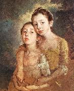 GAINSBOROUGH, Thomas The Artist s Daughters with a Cat